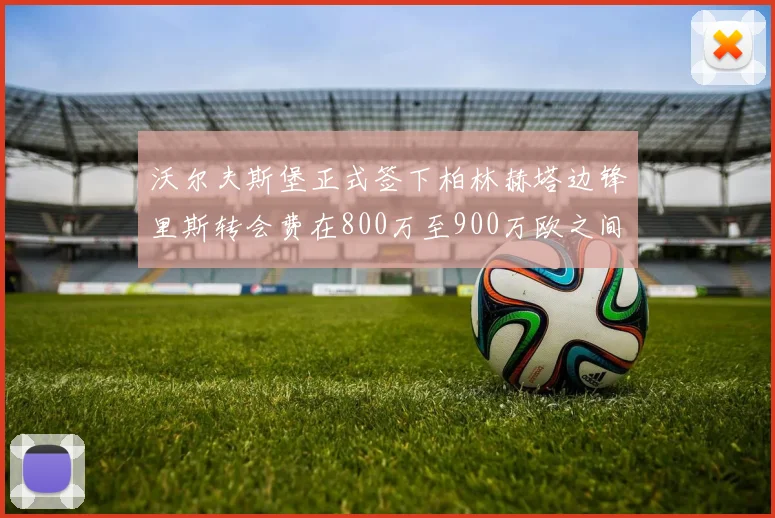 沃尔夫斯堡正式签下柏林赫塔边锋里斯转会费在800万至900万欧之间
